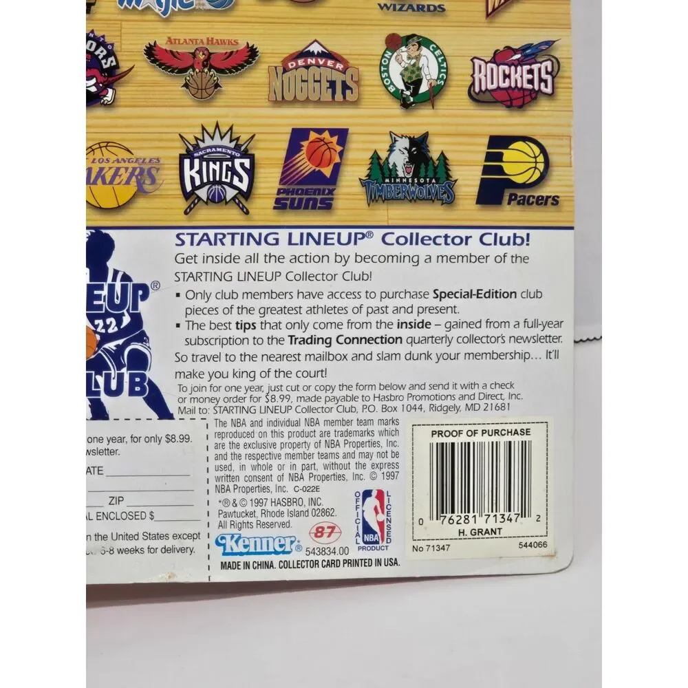 1997 Kenner Starting Lineup Horace Grant Orlando Magic | Vintage 10 Year Edition
